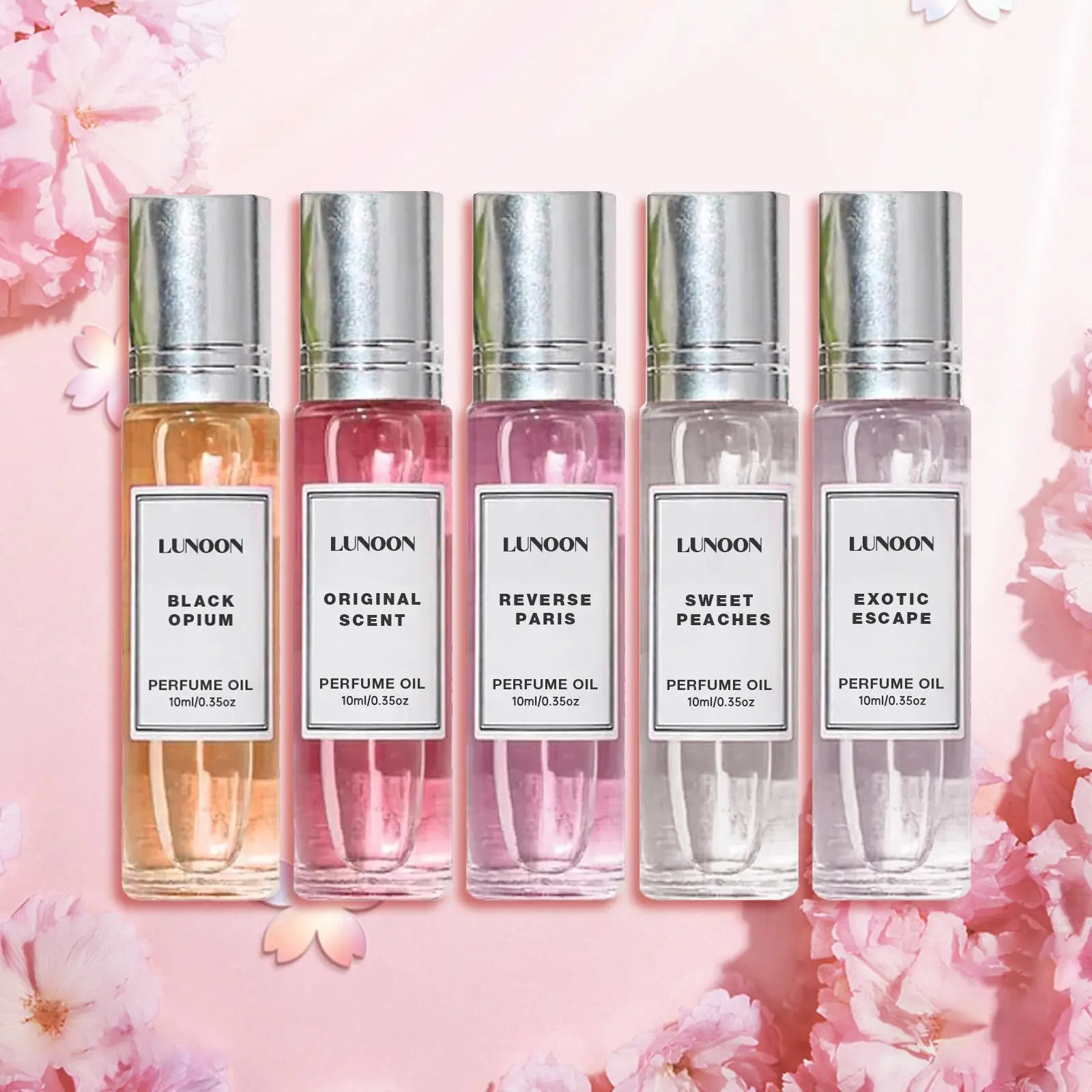 Long Lasting Pheromone Roll-on Perfume for Women, 5 Counts/set Portable and Easy To Use Perfumes for Women, Women's Perfume for Daily Use, Christmas Gift, Floral Sweet Fruity, Floral Fruity Fragrance, Floral Fruity Perfume