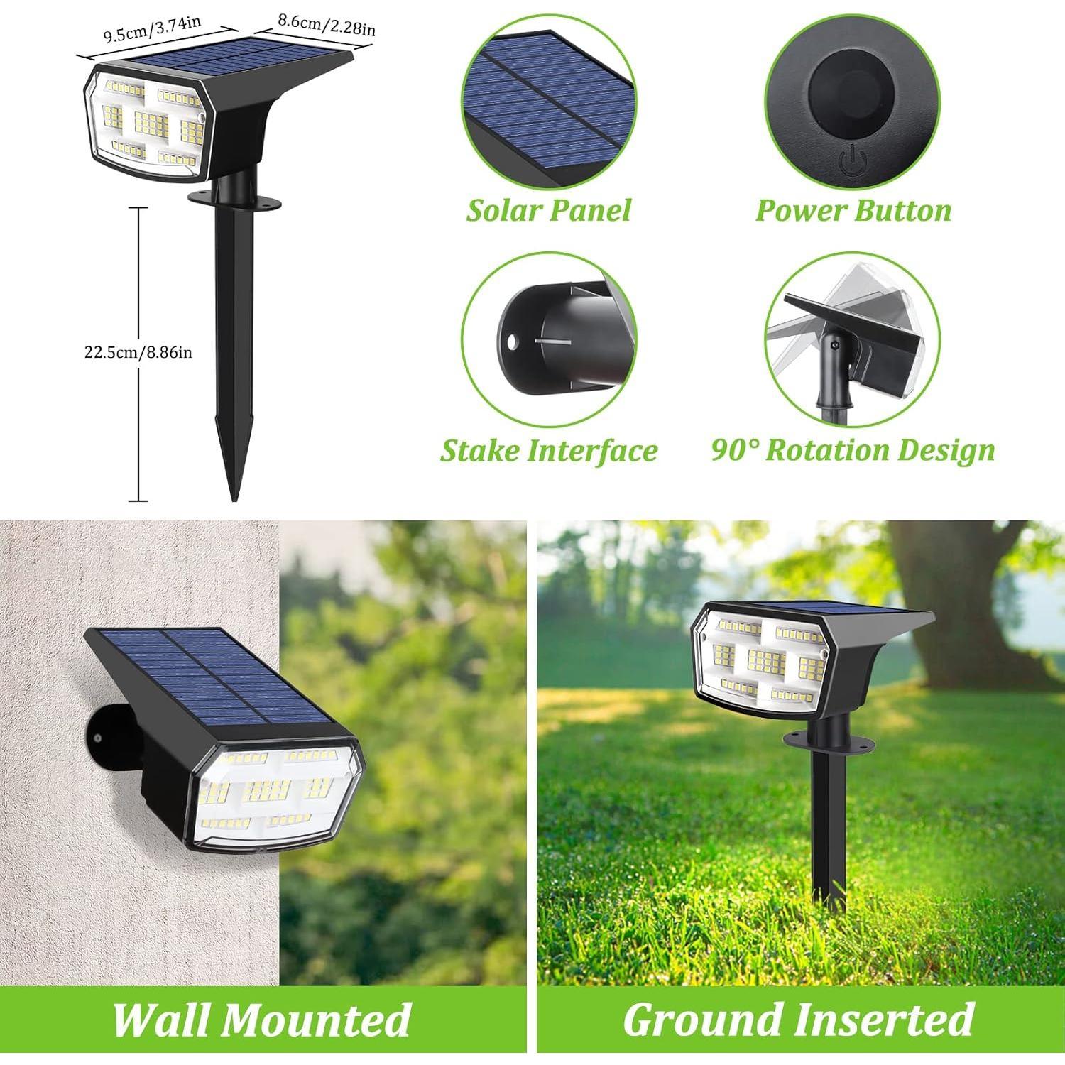 2/6/8Pcs Solar Spot Lights Outdoor, Waterproof 2-in-1 Solar Landscape Spotlights for Yard, 59 LED Solar Powered Wall Lights for Garden Pathway Driveway Walkway 2/6/8Pcs Solar Spot Lights Outdoor, Waterproof 2-in-1 Solar Landscape Spotlights for Yard, 59 LED Solar Powered Wall Lights for Garden Pathway Driveway Walkway
