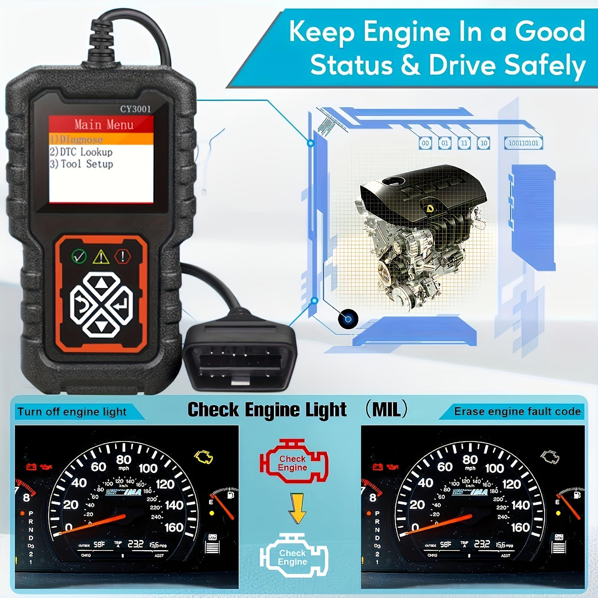 Creader 3001 OBD2 Scanner, Engine Fault Code Reader Mode 6 CAN Diagnostic Scan Tool for All OBDII Protocol Cars Since 1996