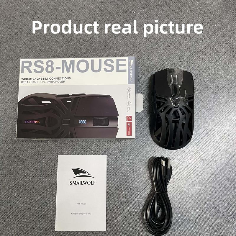 Hollow Design Wireless Gaming Mouse, Rechargeable Wireless Gaming Mouse with RGB Colorful Backlight, Silent Clicks Mouse for Gaming & Office Use, Gaming Accessories