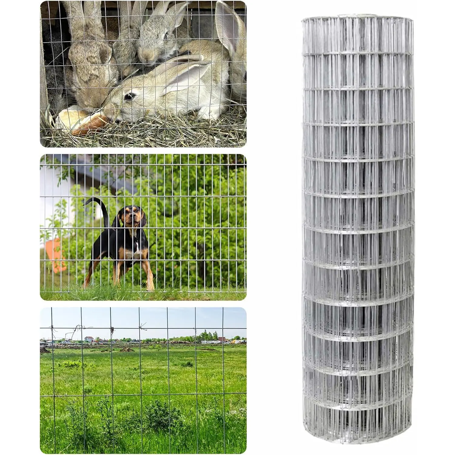 12Ga 4'×50' Welded Wire Mesh, 2"×4" Chicken Wire Fencing, Home Improvement Garden Supplies for Outdoor Yd-Pool-Balcony Protection, Poultry-Dog Enclosure & Landscaping Decor, 4X50yd