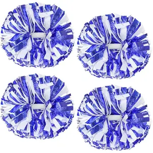 4Pcs Upgraded 12inch Metallic Cheerleading Pom Poms, Cheerleader Pompoms Cheer Poms for Kids Adults, Cheering Squad Pompoms for School Sports Games Dance Party