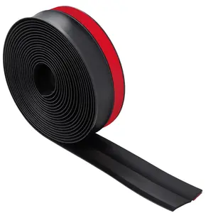 VEVOR Garage Door Seal Top and Sides Seal Strip, 20 FT Universal Weather Stripping Replacement Soft and Hard Composite, Weatherproofing Garage Door TPE Seals with Adhesive Backed and Screws, Black