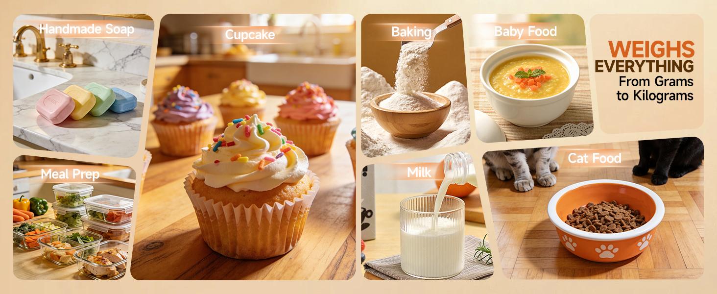 Digital Kitchen Scale & Food Weight Scale with Hang Loop, 11lb Baking Scale for Home and Kitchen, Precise Scales with Grams and Ounces, Stainless Steel (Silver)