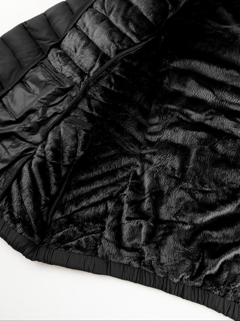 Women's Winter Cotton Jacket, Casual Fitted Hooded Coat with Pockets, Warm Lightweight Commuter Outerwear for Fall & Winter