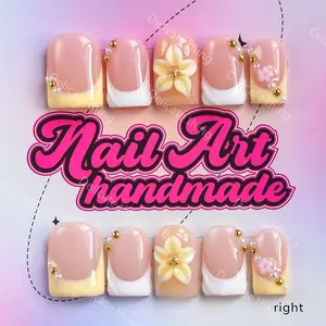 Y2K Style Press-On Nails, 10pcs Handmade Artificial Nails, Nail Design, Nail Kit Set, XS-S-M-L Sizes, Perfect for Parties, Includes Jelly Glue, Crystal Stick, File
