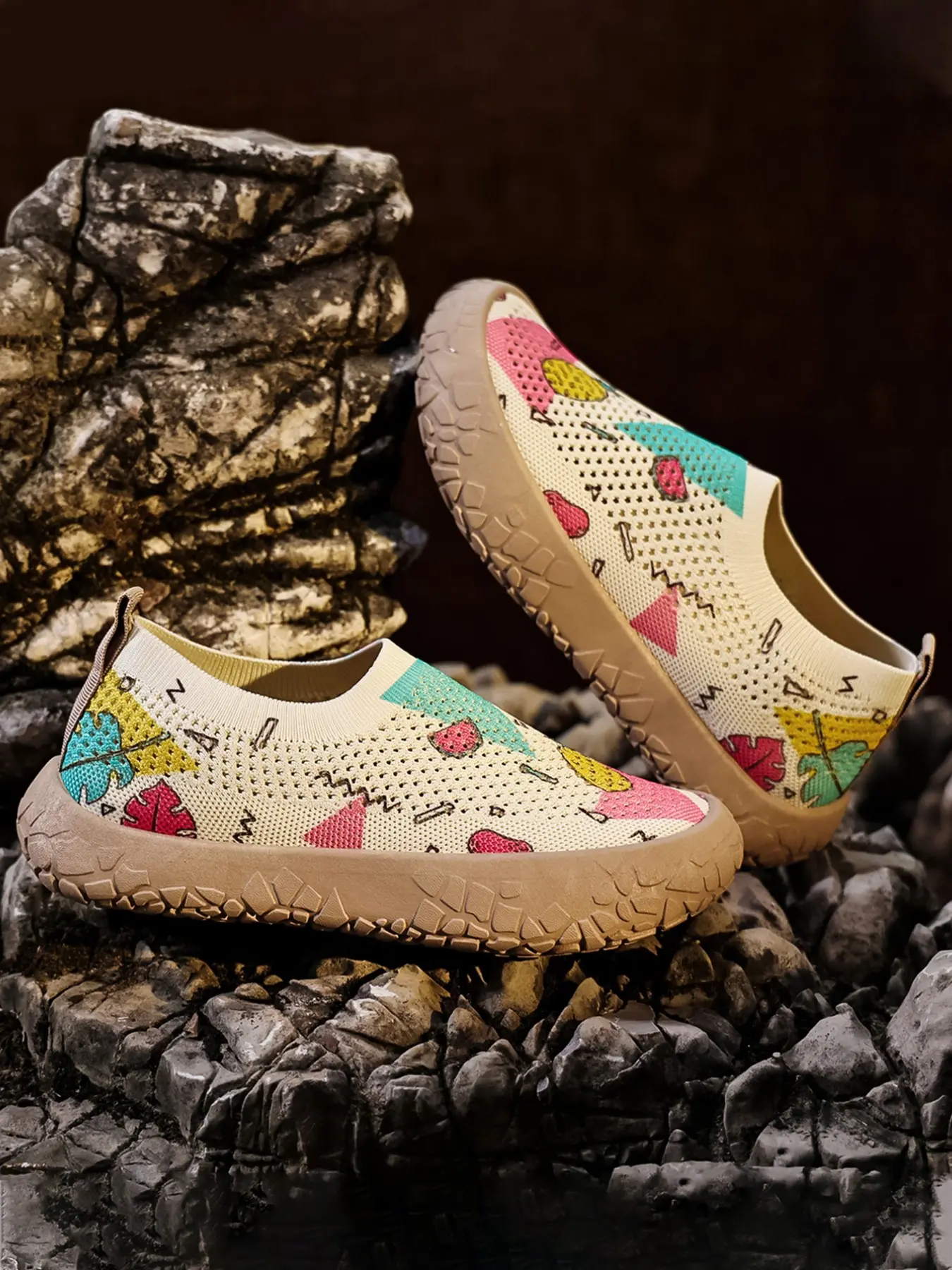 Vintage Ethnic Floral Print Mesh Sandals, Summer Boho Shoes, Breathable Summer Footwear, Breathable Quick-Dry Soft Sole Slip-On Shoes, Outdoor Beach Garden Walk Anti-Slip Lightweight Casual Hiking Women's Shoes