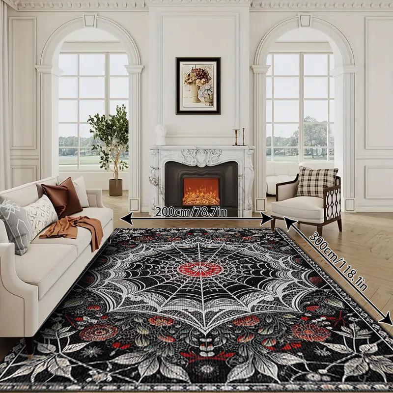 Crow Pattern Floor Mat, Non-slip Soft Floor Carpet, Decorative Area Rug, Decorative Carpet for Home Living Room Bedroom Kitchen