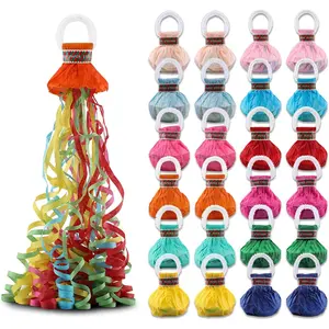 30 Pack Streamers Poppers, Colorful No Mess Confetti Poppers, Hand Throw Party Poppers, Magic Paper Crackers for Birthday Wedding Celebrations School Opening Graduation