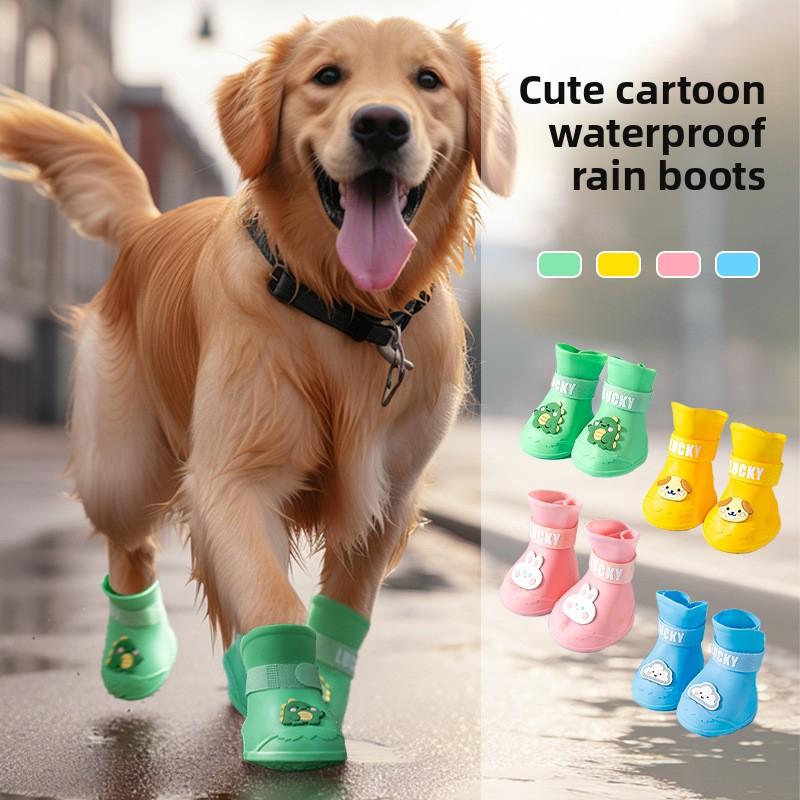 Medium Large Dog Rain Boots Waterproof Anti-Drop Dog Shoes Pet Anti-Dirty Artifact Golden Retriever Corgi Booties Summer Outwear Gold Plated Custom Collar glasses filter Heated Windproof Winter Coat clothes flotation device