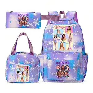 Katseye Music Backpacks College School Bag Girls Star Printe Students Backpack Lightweight Nylon Daily Mochilas With Handbags
