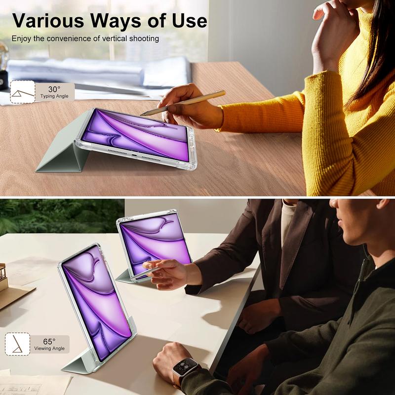 Clear Tablet Case with Pen Slot, 1 Count Auto Sleep/Wake Smart Tablet Protective Cover, Tablet Protector for iPad Pro 13 Inch (M4) Air 13 Pro 11 Inch