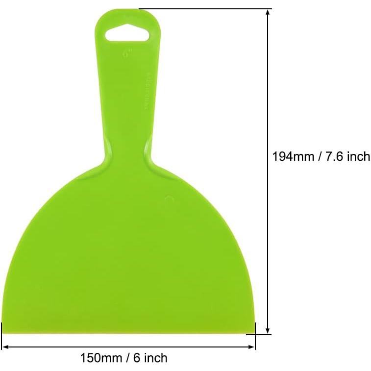 Putty Scraper 6" Plastic Flexible Putty  Disposable Spreader for Taping Drywall Wall Painting Green 2 count