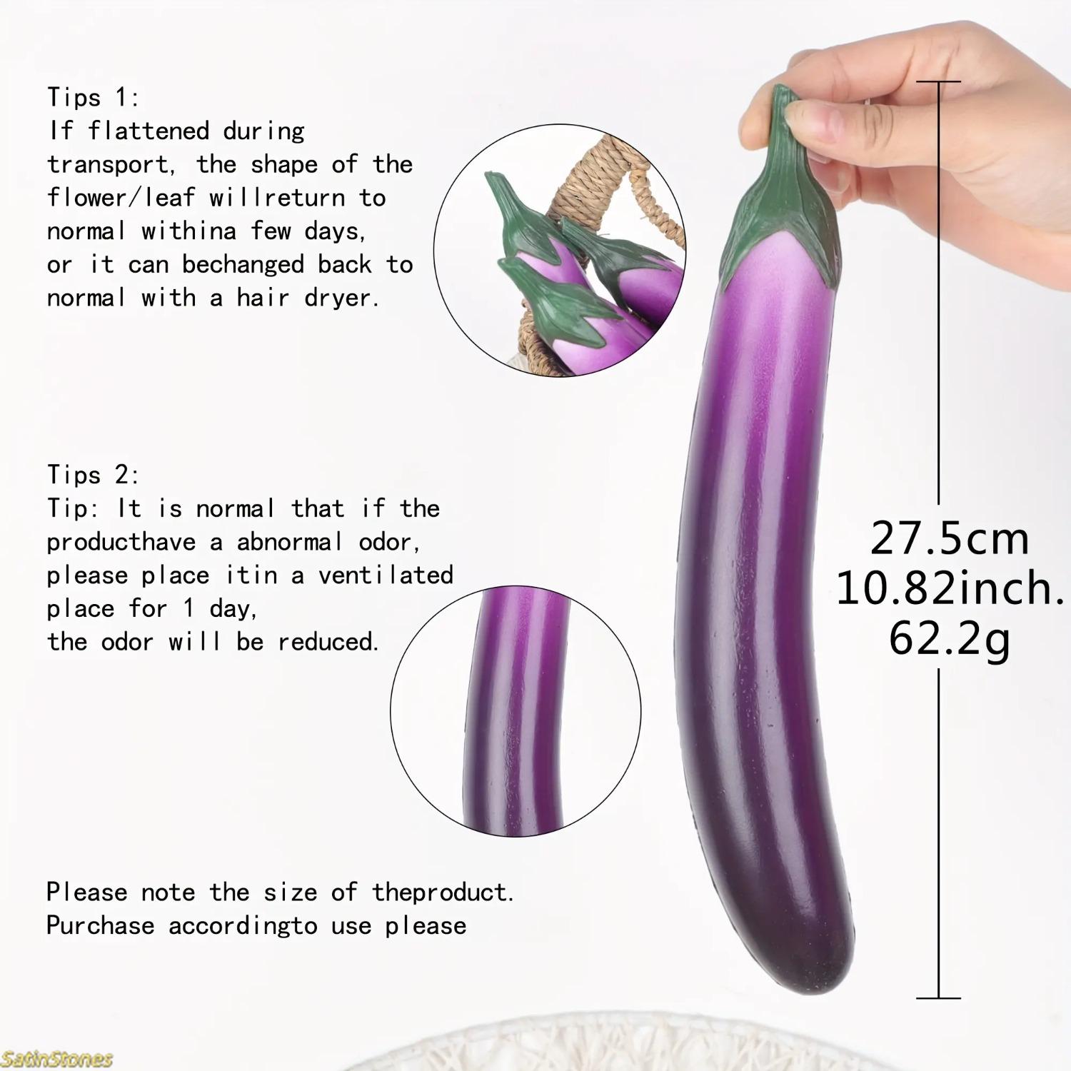 3/1pcs High Simulation Bounce Not Easy To Deform Simulation Fake Eggplant Model Vegetable Fruit Decor Hotel Pastoral Photography Tutor Props Home Decor Props Kitchen Vegetable Ornaments Halloween Christmas Harvest Festival Thanksgiving Party Decor