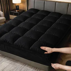 Cooling Mattress Topper, Extra Thick, Plush Quilted Pad with 8-21 Inch Deep Pockets, Overfilled with Breathable Polyester, Mattress Protector- Machine Washable 1000GSM