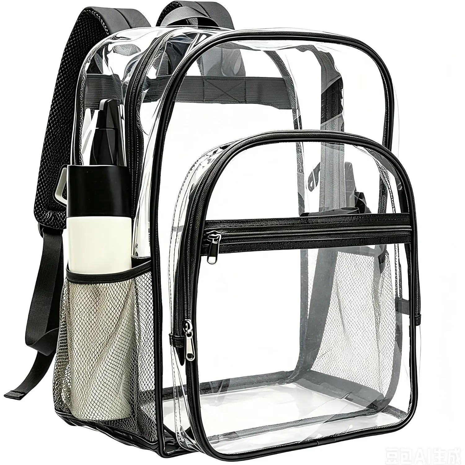 Heavy Duty Clear Backpack, 17 inch Large PVC Transparent Backpack