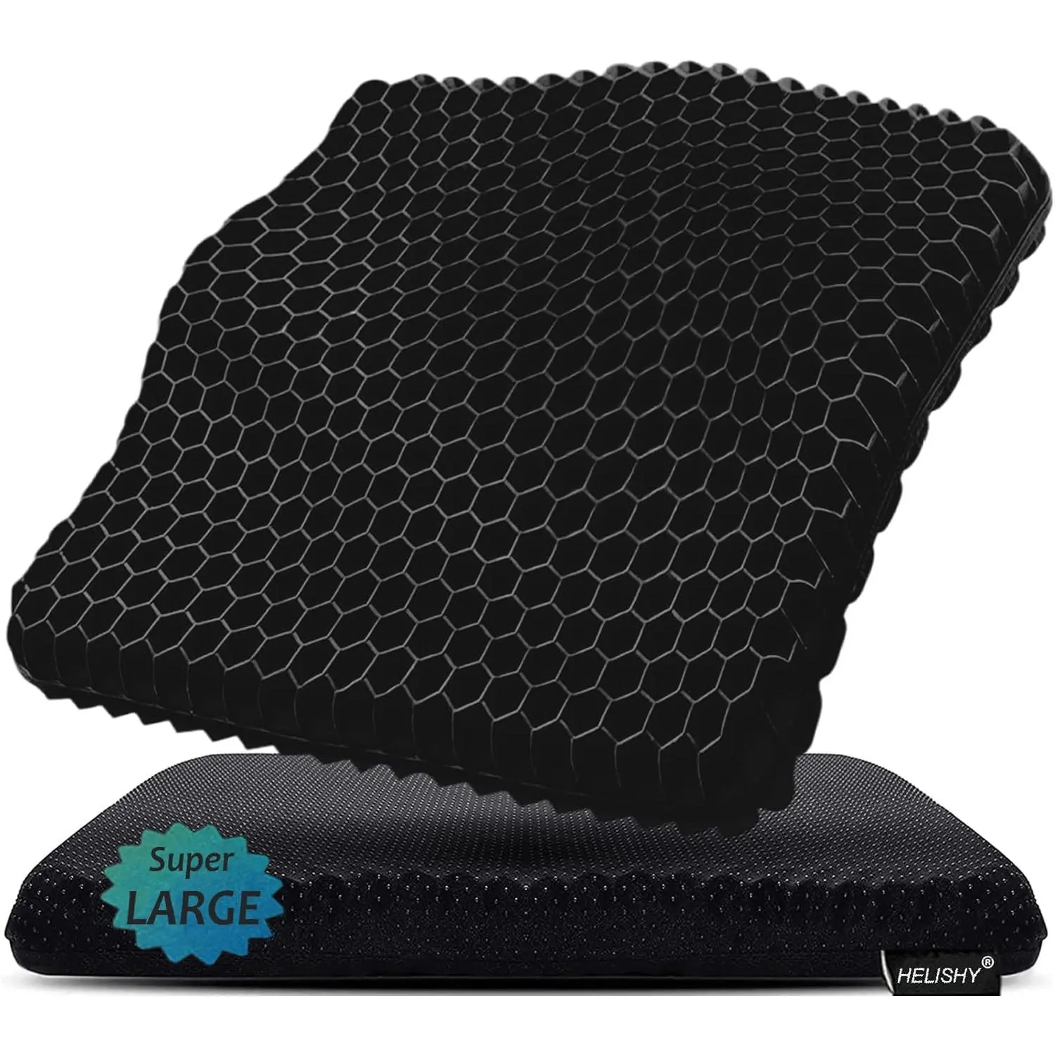 Gel Seat Cushion for Long Sitting Pressure Relief (Large&Thick) - Wheelchair Cushion for Pressure Sores, Coccyx, Sciatica, Back Pain Relief - Non-Slip Butt Pillow for Office, Home, Car