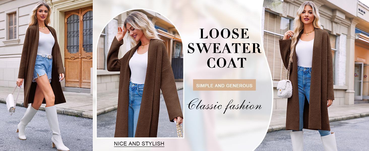 Imily Bela Womens Long Cardigan Sweaters Chunky Open Front Oversized Slouchy Knit Fall Trendy Coatigan Jackets SpringStatements