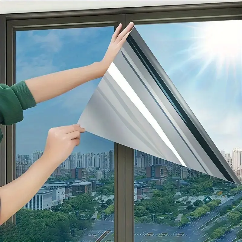1pc Glass Heat Insulation Film Office, Anti-Spy and Sunshade Window Film, UV Protection, UV Shield, One-Way Transparent Sticker for Balcony Office, Versatile Use