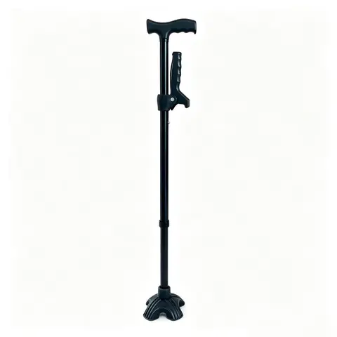 Adjustable Double Arm Support Walking Cane for Seniors - 4-Legged Stick with Anti-Slip Base, Ergonomic Handrails, Durable for Hiking, Stability Support (walking canes for seniors balance, Sports & Outdoor Camping Sticks)