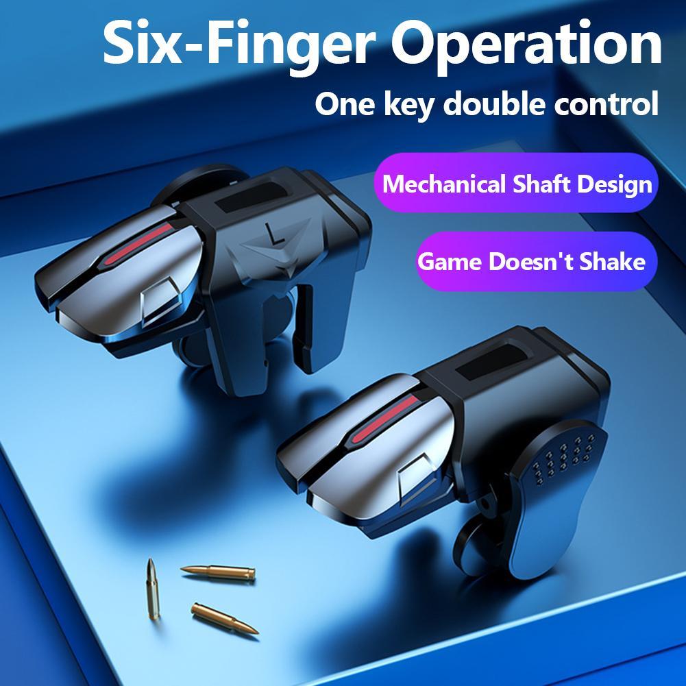 Mobile Phone Game Trigger Gamepad Joystick 6-Finger Aim Shooting L1 R1 Key Button Game Fingertips PUBG Game Controller