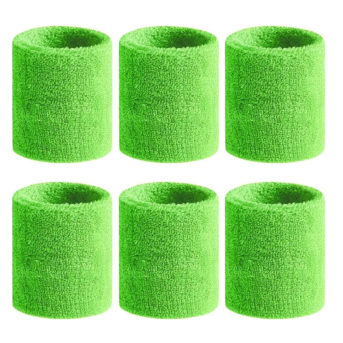 2-piece Sweat Absorbing Sports Wristbands Moisture Wicking Sweat Repellent for Tennis Basketball Running