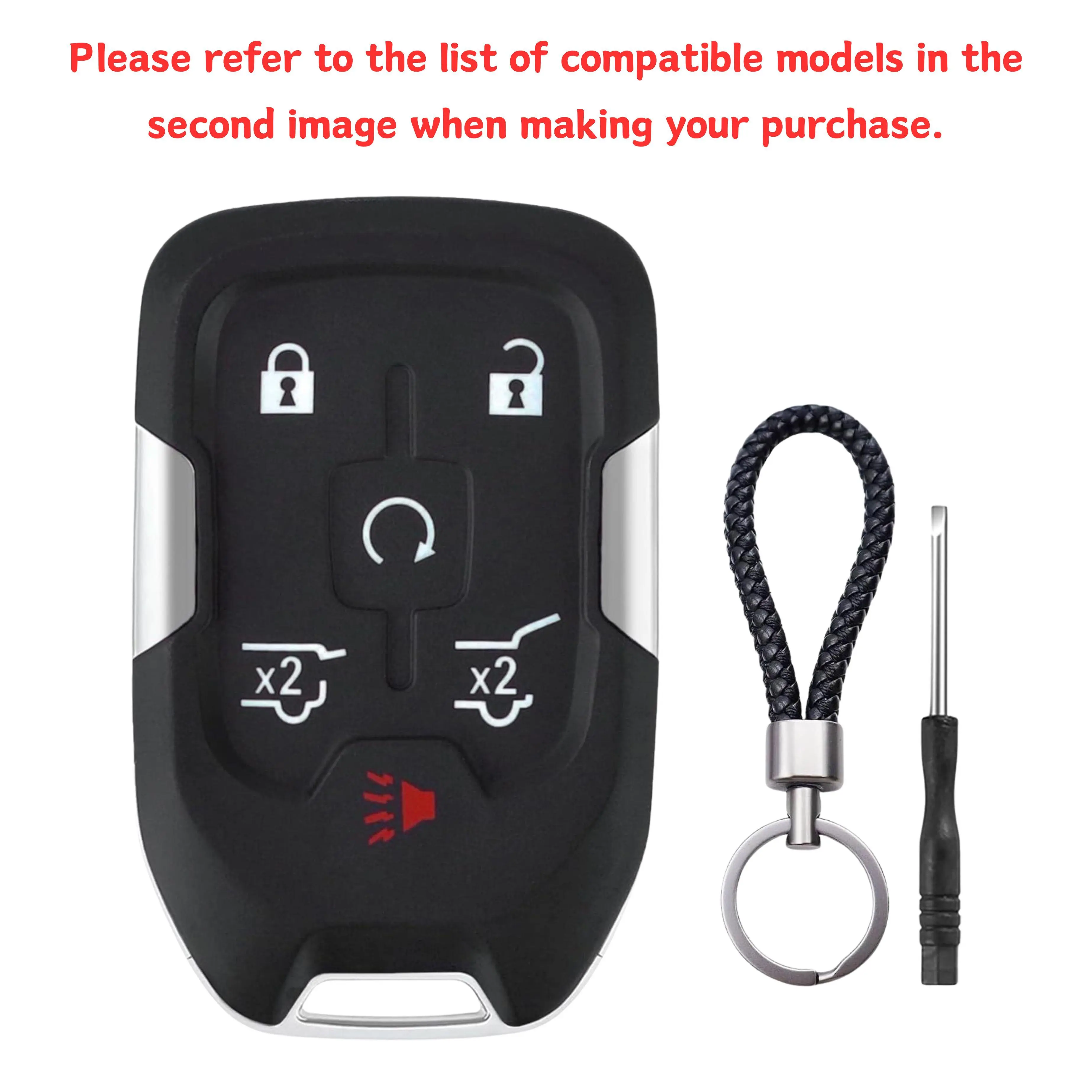 6 Button Smart Key Fob Shell Replacement for Chevy Tahoe Suburban GMC Yukon Denali 2015-2020, HYQ1AA Remote Case Cover, Easy DIY Key Housing Repair