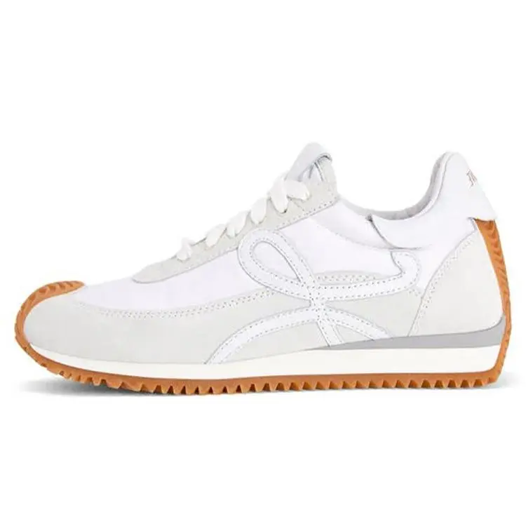 LOEWE Flow Runner Leather Retro Comfort Sneakers for Women – Durable, Low-Top, Casual White and Gray Verifiable, with credentials and supporting global authentication
