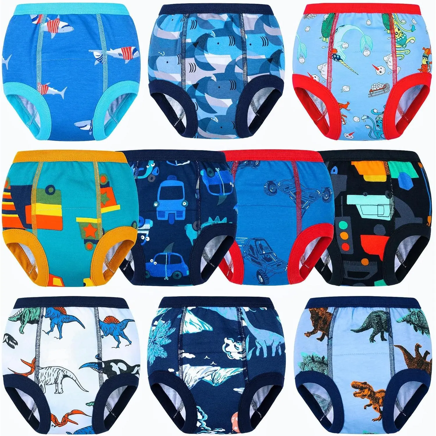 10-Pack Absorbent Softness Training Underwear, Toddler Potty Training Pants for Boys & Girls, 12 Months-9 Years (Indoor Recreation Gear), Safe Materials