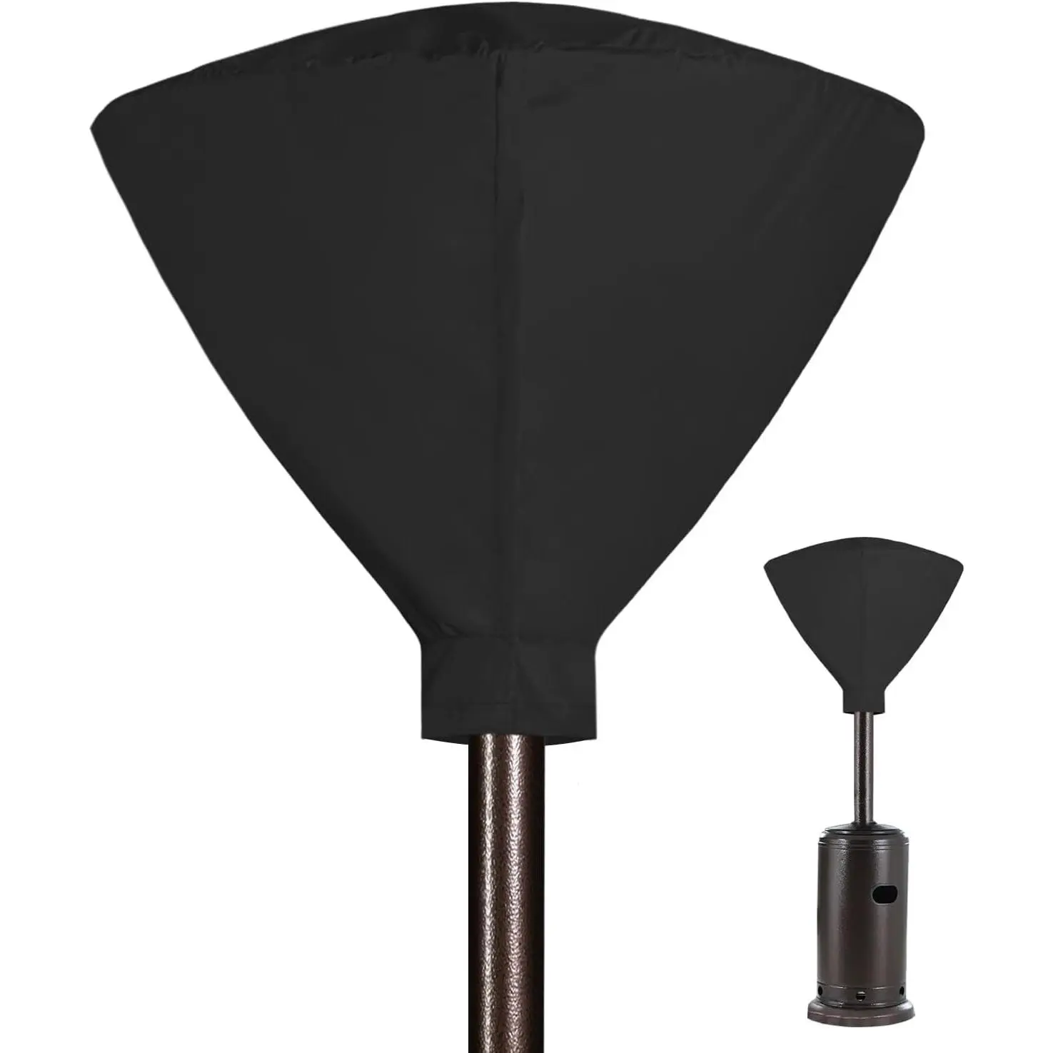 Outdoor 34 In Patio Heater Top Cover with Zipper and Storage Bag, Heavy-Duty Oxford Waterproof Round 34"D Heater Cover Top for Standing Heat, Dustproof, Windproof,UV-Resistant (Top Cover Only, Black)
