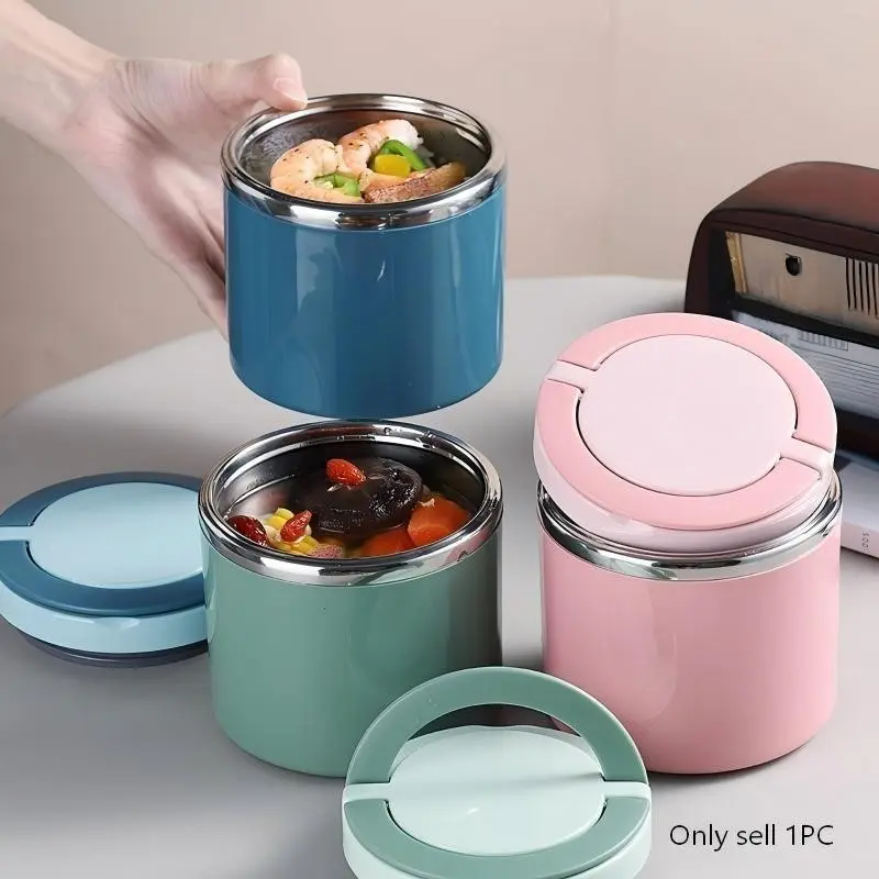 Stainless Steel Lunch Box with Handle, Leak-Proof Stackable Design, Ideal for Office, School, Camping, Modern Meal Prep Gift, Portable Food Storage