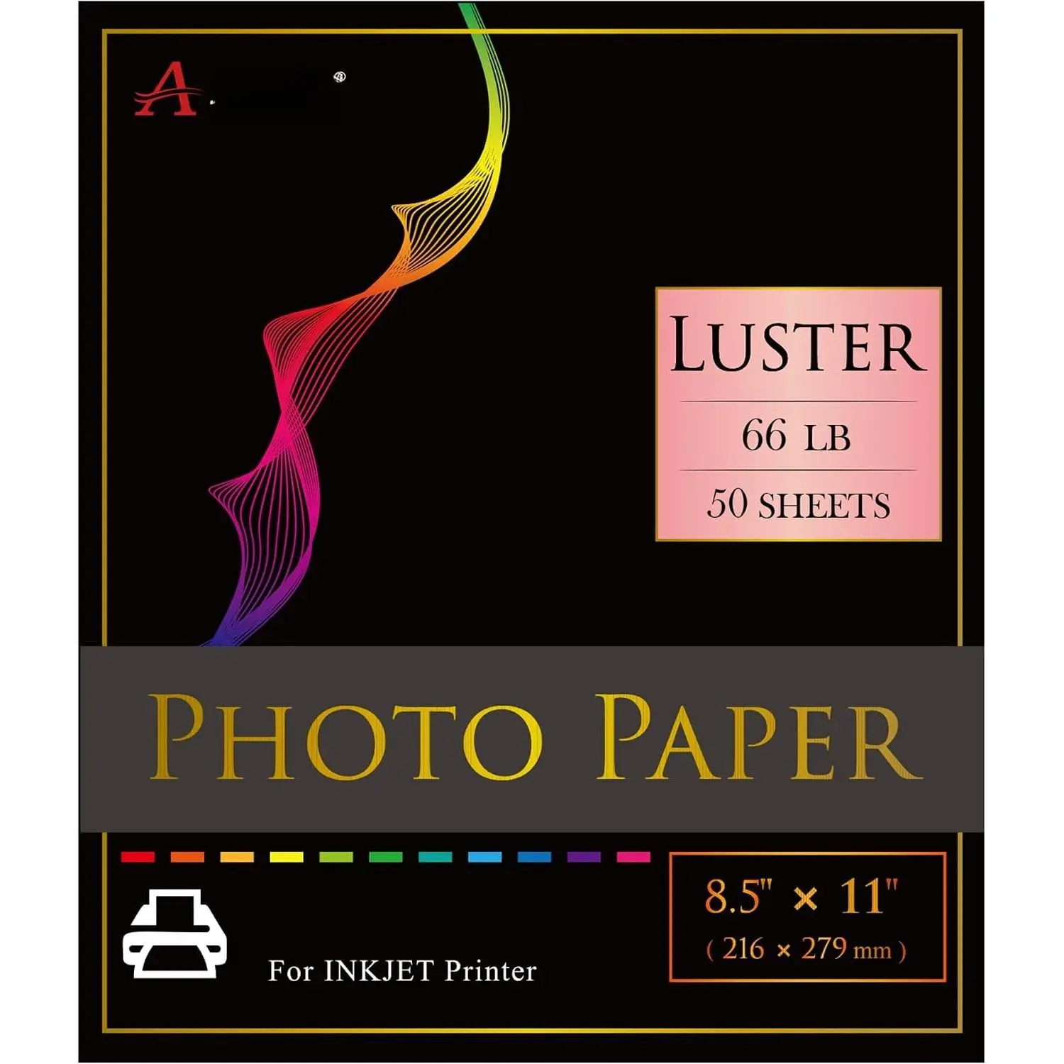 Photo Paper Luster 8.5x11 Inch 66lb for Inkjet Printers 50 Sheets, Single Sided