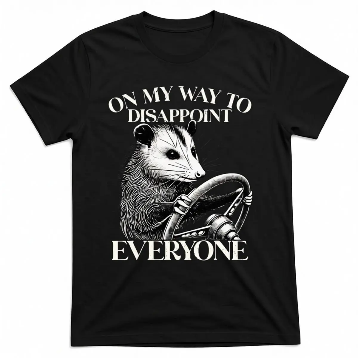 Men's Funny Opossum Graphic T-Shirt, Retro "Disappointing Everyone" Streetwear Tee in Comfy 100% Cotton with a Classic Fit, Tshirt, Basic, Shortsleeve, Menswear, Fashion, Graphic Print, Chic, Japanese, Korean, Preppy, Vintage