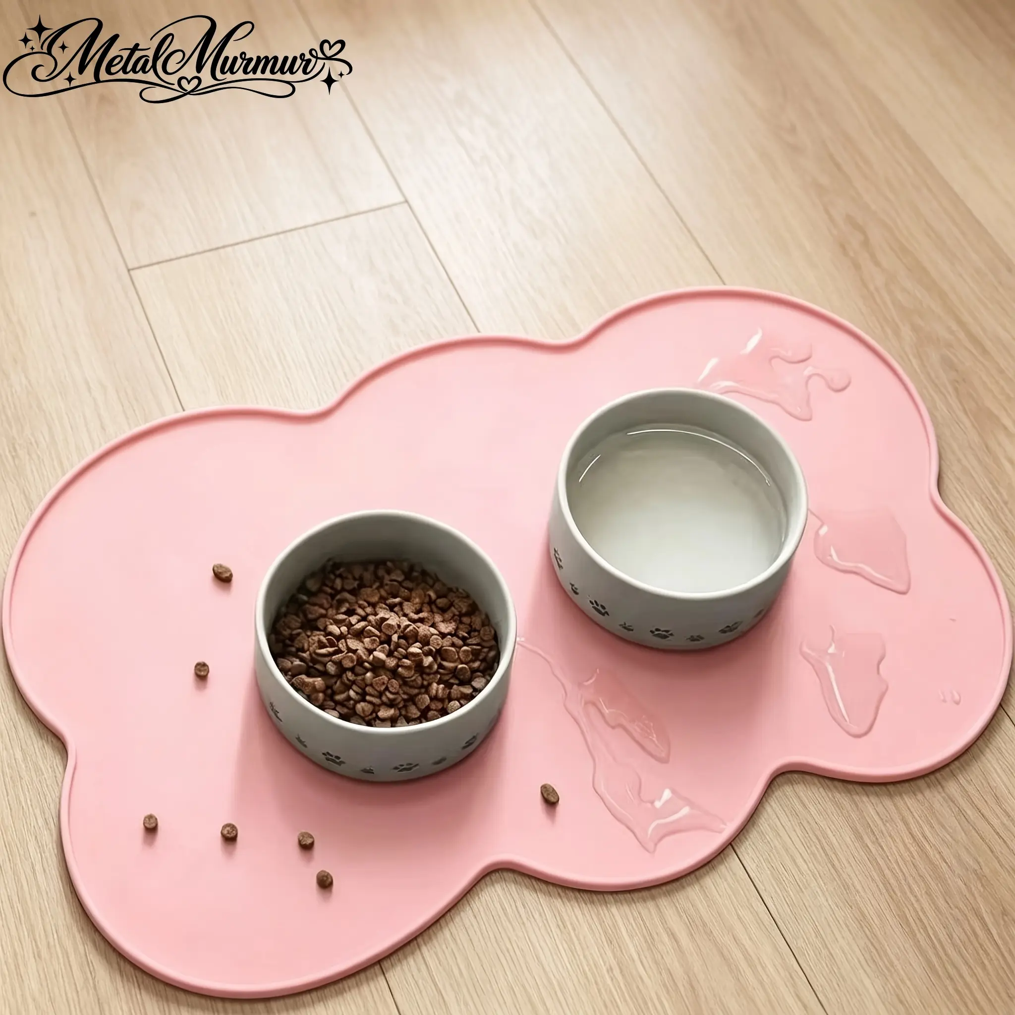 Silicone Pet Meal Mat for Dog Easy To Clean Foldable Cat Feeding Pet Footprints Mat Anti Slip Waterproof Pet Mat with Paws