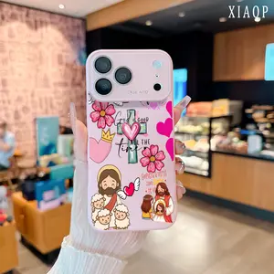 Religious belief GOD JESUS Cross Creative Design Dopamine INS style iPhone Case for 17 Pro Max 16 15 Plus 14 13 12 Full Camera Protection Shockproof, High Durability,  Ultra-Thin Design| Perfect for Everyday Use Smart phone Protector