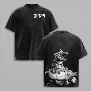 Mecha Godzilla Special edition Retro Vintage Menswear Gift movie fans Top Apparel Classic Oversized Seamless Simple Straight Man Clothes Cotton designer shirts Movie Shirt, graphic tees, men gifts, ,Graphic Streetwear T-shirt gift for all