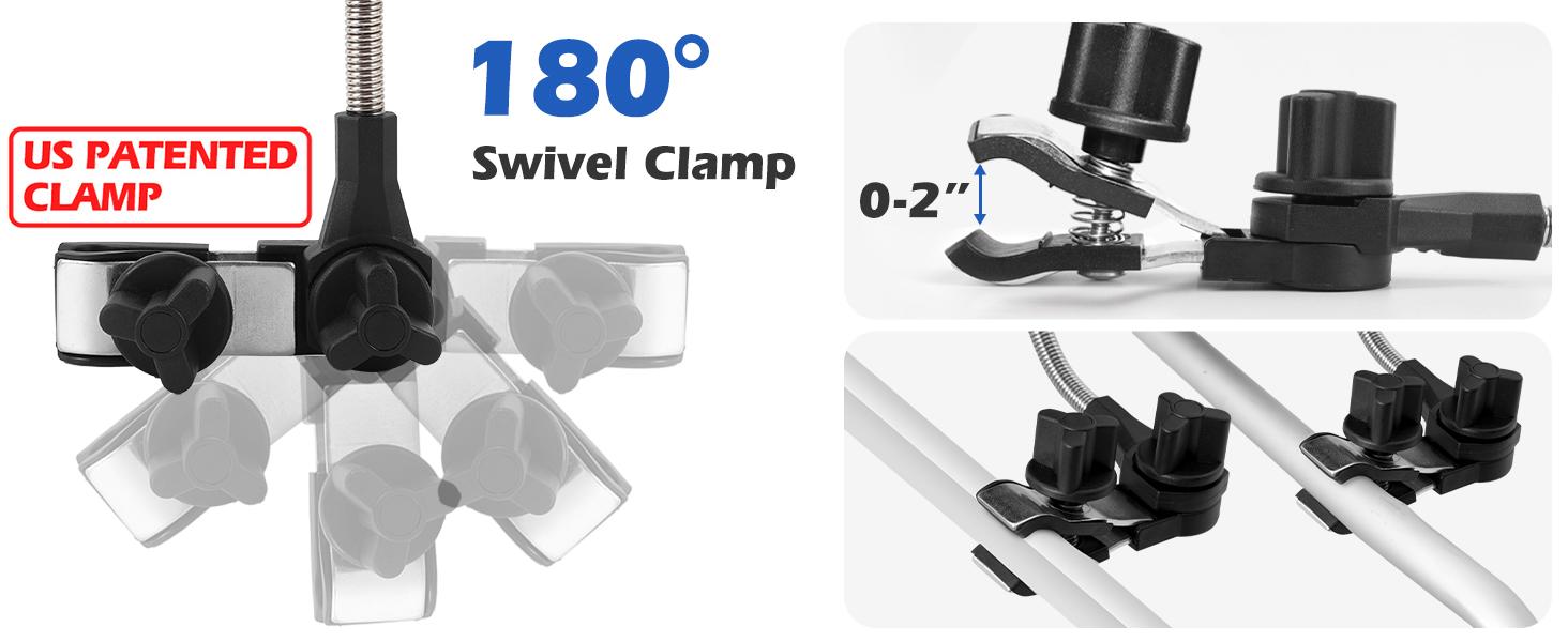 2PACK 48.8 inch Large Beach Umbrella with Clamp Sun Shade for Beach Chair,360 ° Adjustable UV Protection Golf Umbrella with Clip for Outdoor Stroller Wheelchair Camping Chair