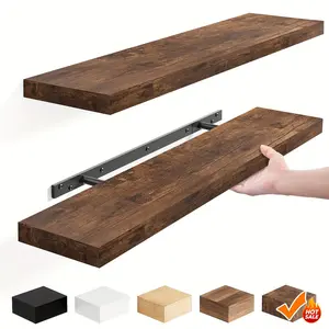 2/4/6pcs Floating Shelves, 15.7"/19.7"/ 22" Wood Hanging Shelf for Wall, Hanging Book Shelf for Wall Home Decor Living Room And Kitchen, Heavy Duty, Mounted Shelves for Bathroom, Bedroom, Living Room Or Kitchen, Hanging Shelf Decor Book