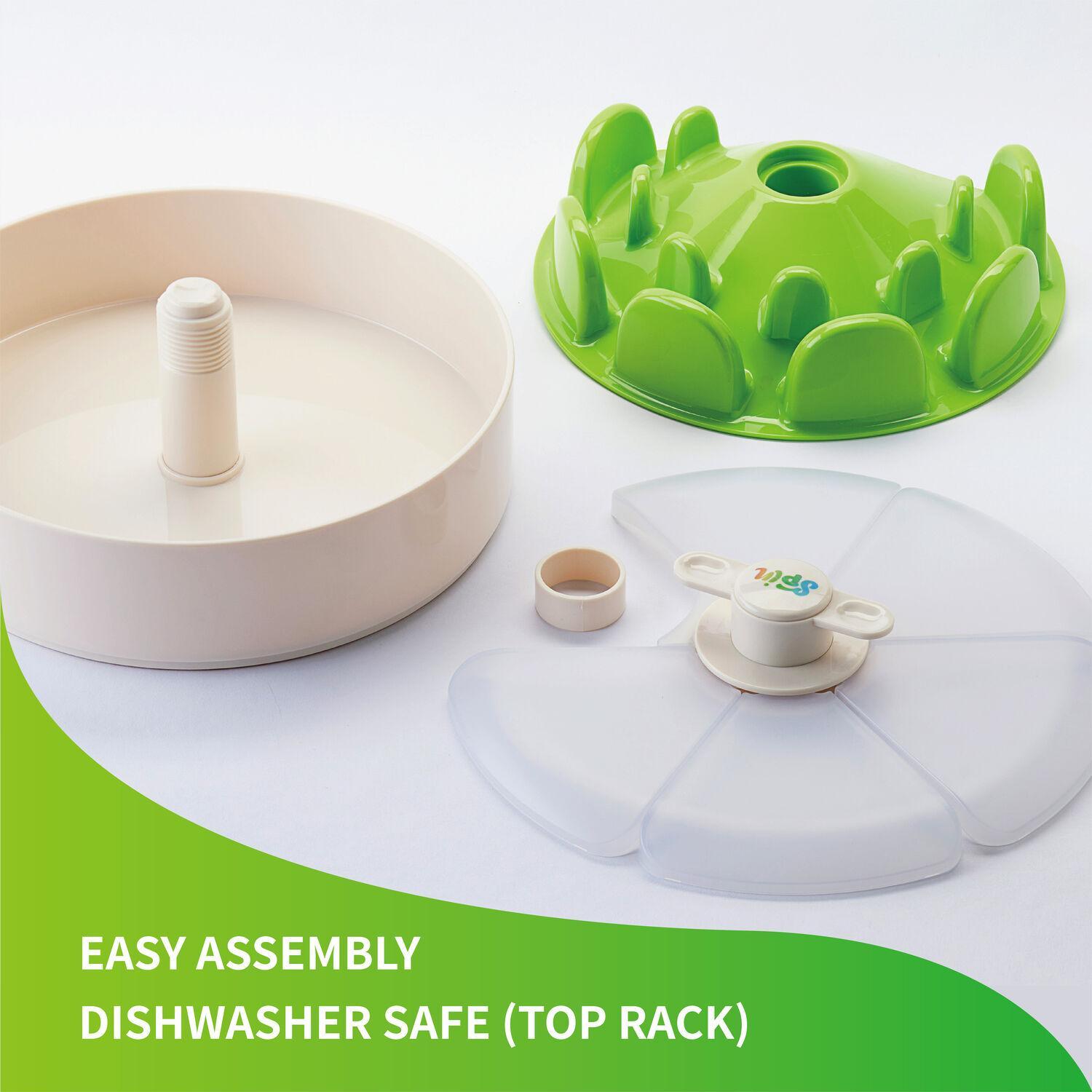 PetDreamHouse SPIN Mental Enrichment Dog Bowl - Green Tricky Level, Puzzle Design Interactive Food Dispensing Toy for Mental Stimulation