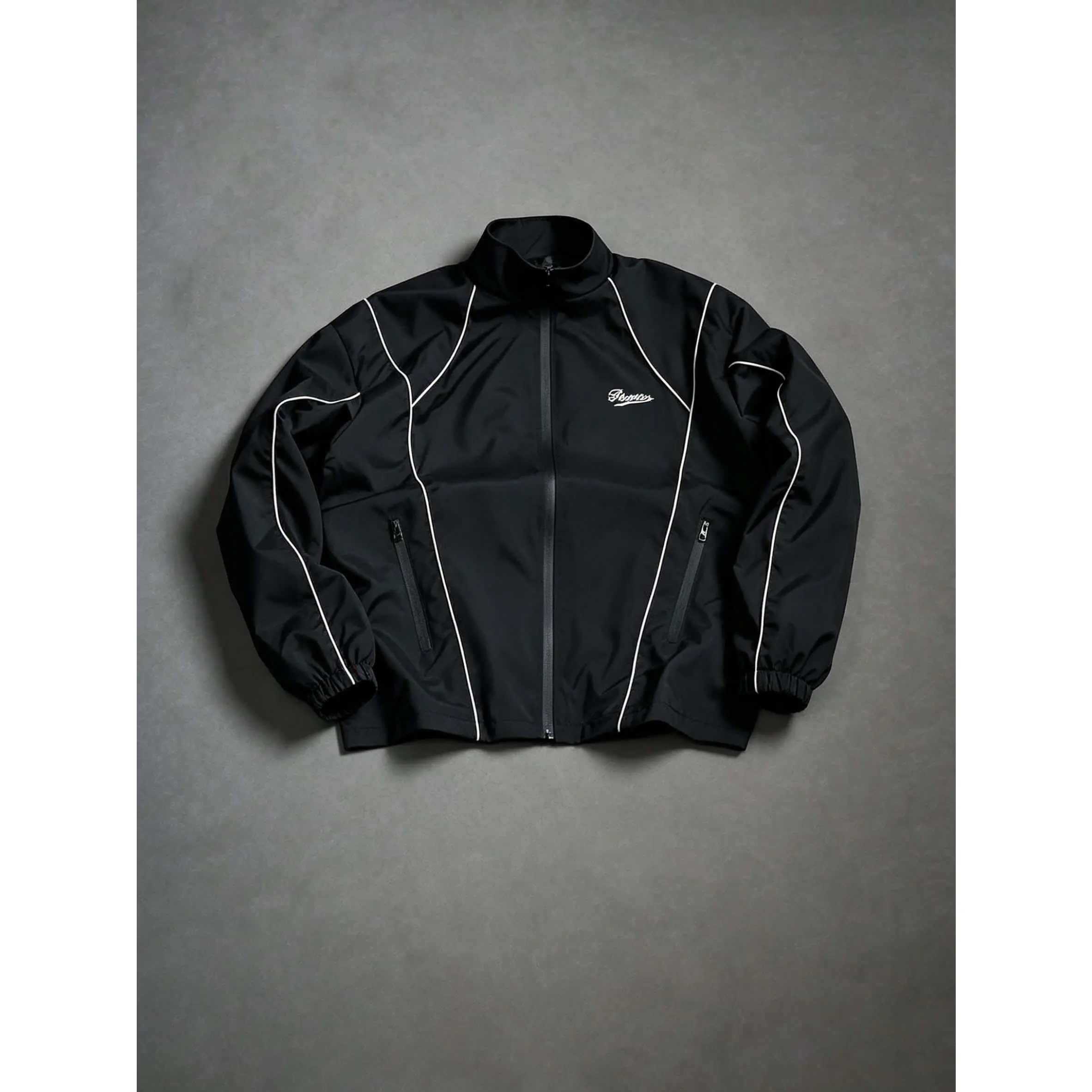 Men's Athletic Track Jacket Lightweight Windproof Shell With Contrast Piping Details Fall Outerwear For Running, Training, And Casual Wear