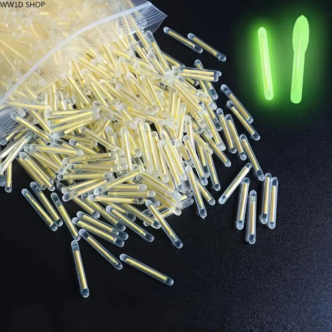 20/50/100PcsHigh Brightness Yellow Glow Sticks for Night Fishing, Long Lasting Luminous Fishing Light Sticks for Buoys and Baits, Easy Install Fishing Accessories for Outdoor Use
