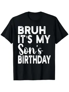 7.5oz Men's Funny Trendy T-Shirt, Regular Fit, Letter Print, S Size, 220g Heavyweight Fabric, Party, Date, Office Wear, Humorous Top