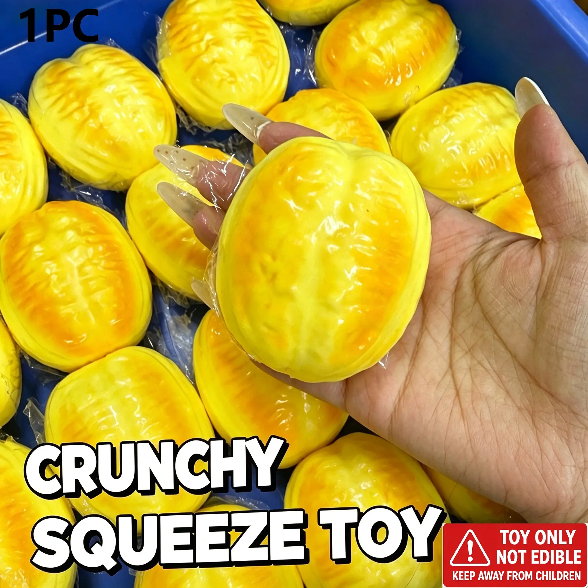 Crunchy Deep-Fried Dough Sticks Squishy, Crispy Stress Ball for Adults, Simulated Food Fidget Toy, Anxiety Relief,  | Sensory Toy, Office Use, Adults, Anxiety Relief