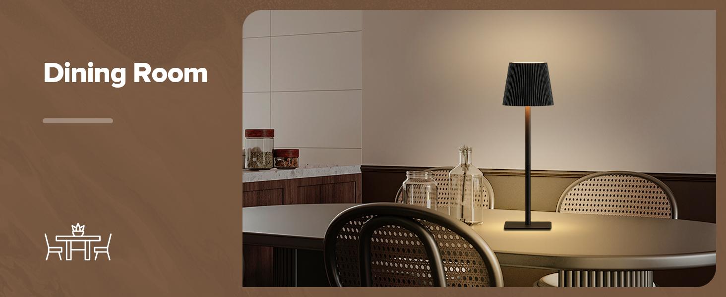 ( Black)Cordless Table Lamp LED Desk lamp,5000mAh Rechargeable Touch Night Light Wireless Minimalist Design for/Restaurant/Bedroom/Bars/Outdoor Party/Camping/Coffee Shop