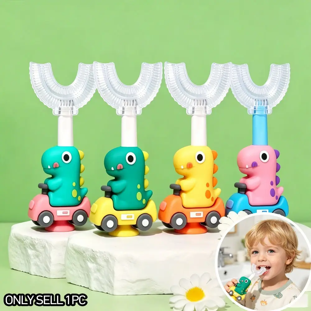 Dinosaur Toothbrush, Fun 360° U-Shaped Design, Oral Care for Kids Aged 2-7, Essential Bathroom Item for Parents, Oral Care Tools, Oral Care Supplies