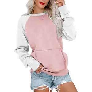 Women Long Sleeve Sweatshirt Casual Crew Neck Cute Pullover Tops Lightweight Pocket Sweatshirt 2026 New Arrival