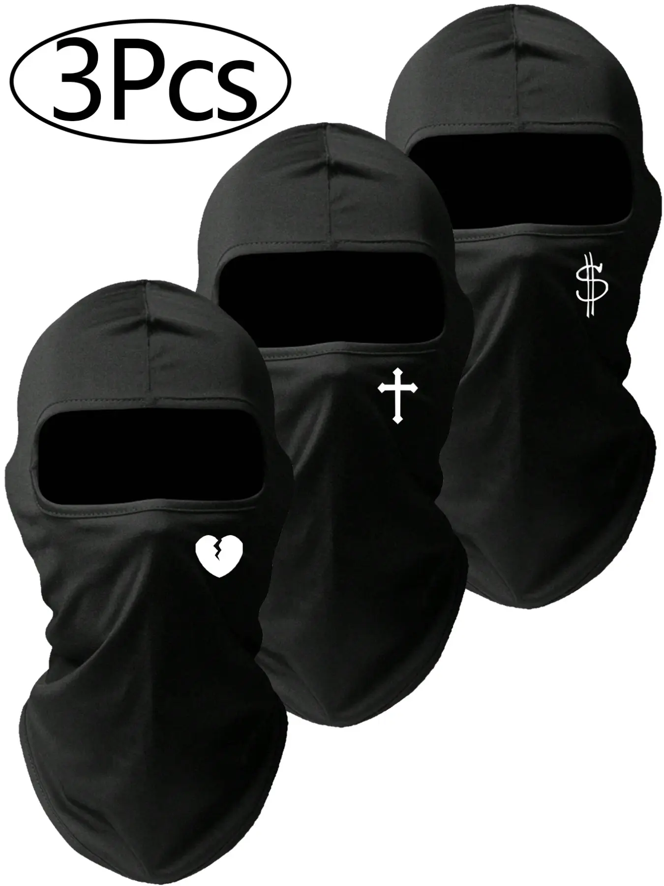 3Pcs Balaclava Face Mask, Ski Mask for Men Women, UV Protection Windproof Scarf for Motorcycle Snowboard Cycling, Protective Gear