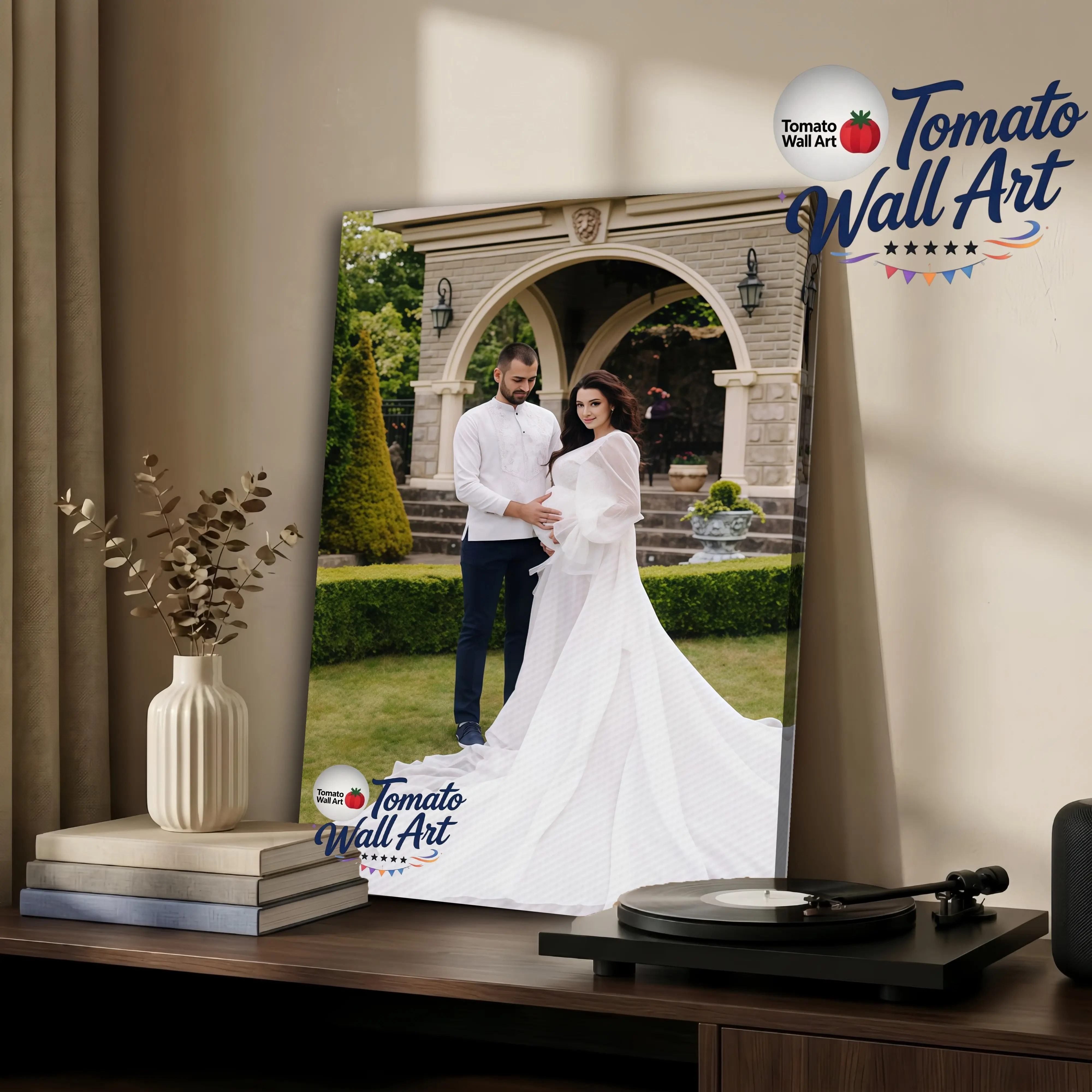 2D Flat 1pc Custom Photo Framed Canvas - Picture Wall Art with Your Own Photo, Frame & Wrap-Around Canvas Suitable for Nursery, Wedding, Housewarming Gift, Ready-to-Hang Picture for Home Decor, Office, Kitchen, Birthday Present