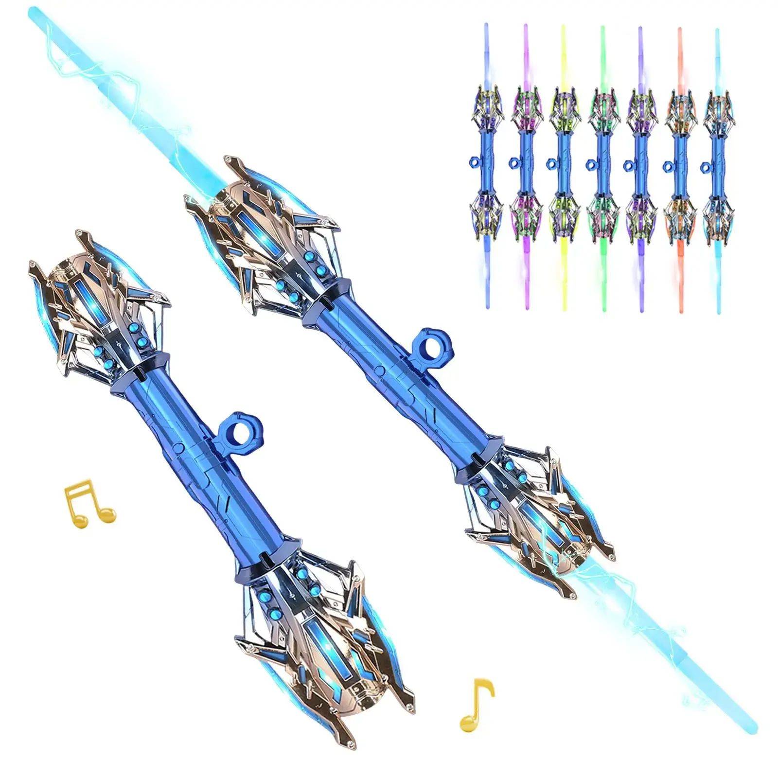 Dueling lightsaber, wielding powerful sound effects, children's lightsabers with sound and 7 colors, 2-in-1 LED lightsaber toys, used for Halloween masquerade, Christmas gifts, Galaxy warriors and warriors. lightsaber retractable lightsaber