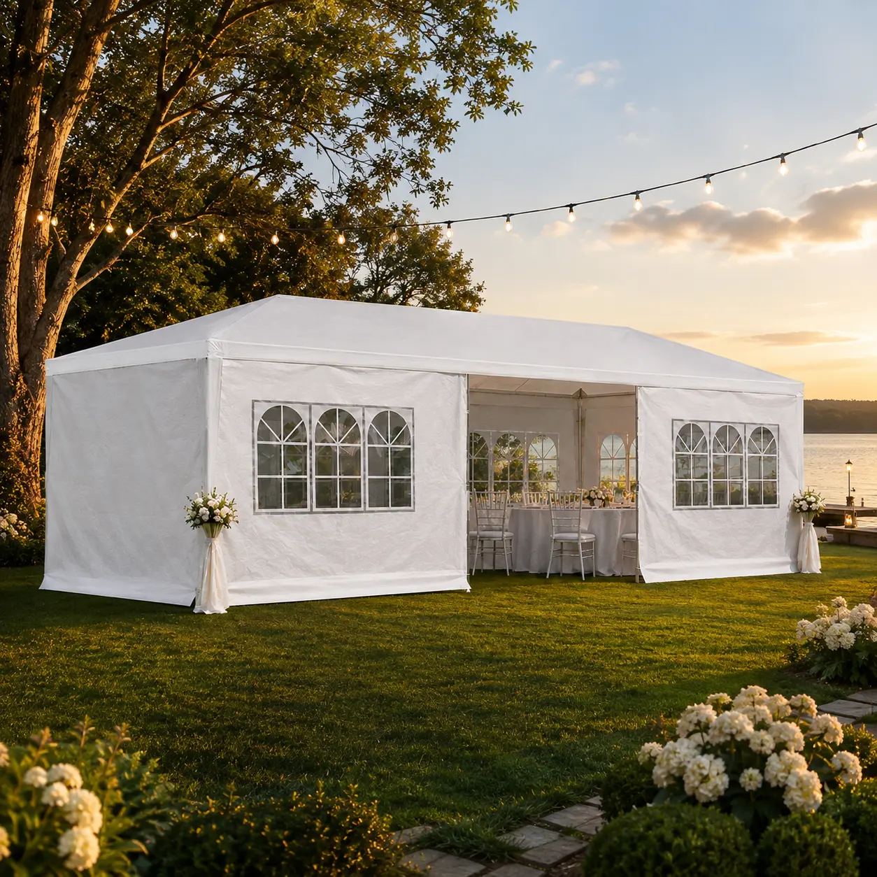 10x30 FT Outdoor Canopy Tent with 8 Removable Sidewalls – Heavy-Duty Wedding Gazebo, Weather-Resistant Steel Frame, Waterproof UV-Proof Cover, Ideal for Parties, Events, and Commercial Use